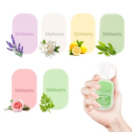 RAQEHO 300 Paper Soap Sheets for Travel - 6packs Travel Size Foaming Hand Soap Sheets Refills with 1 Portable Box for Hand Washing Disposable Scented Mini Flakes Traveling Camping Hiking Essentials