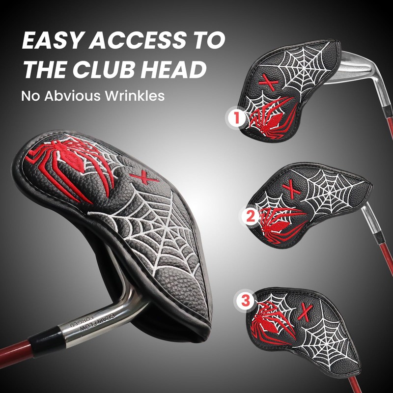 Golf Iron Head Covers Numbers Synthetic Leather Headcover Deluxe Value