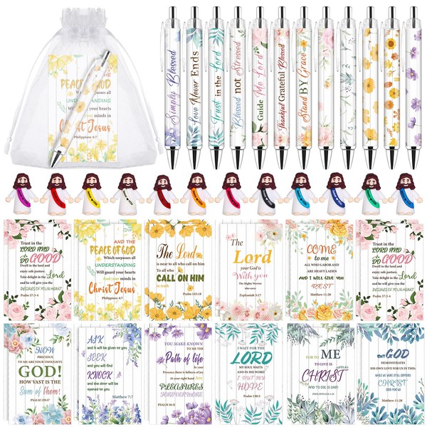 WWmily 24 Sets Christian Gifts Mini Jesus Figures Religious Ballpoint