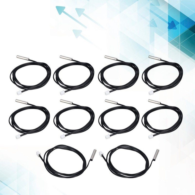 10Pcs Thermistor Sensor NTC Temp Temperature Probe 5x25mm Cylindrical Head