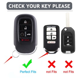 Cacacar for Honda Key Fob Cover with Keychain, Compatible with Accord Civic Pilot CR-V HR-V Passport Premium TPU Key Fob Case Remote Smart Car Key Protector（B-Ivory）