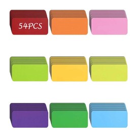 Magnetic Sheets, 54 Pieces, 9 Colors x 6 Whiteboards, Magnetic Stickers, 8cm*3cm, Strong Magnetic Nameplate Labels, Magnetic Write On Stickers, Strong Magnetic Sheet, Reusable Use, Classroom, Office,