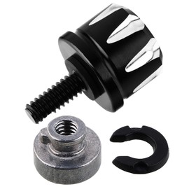 Lubinxun Seat Bolt Kit Black, 1/4-20 Thread, 2 Pieces, Compatible with Harley Davidson 1996-2023, Easy Grip Quick Release, Mounting Rear Seat to Top Fender