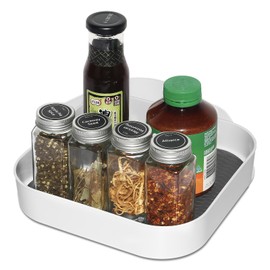 Semlos 9" Lazy Susan Drehteller Schrank Organizer für Eckschrank - drehbare quadratische Gewürzregal für Küche Lagerung und Organisation, rutschfeste Kühlschrank Veranstalter