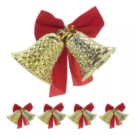 Jands Distribution Mini Campana Dorada Con Grecas Colgante Para Arbol 24pz