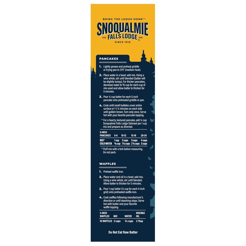 Snoqualmie Falls Lodge Old Fashioned Pancake & Waffle Mix, 24