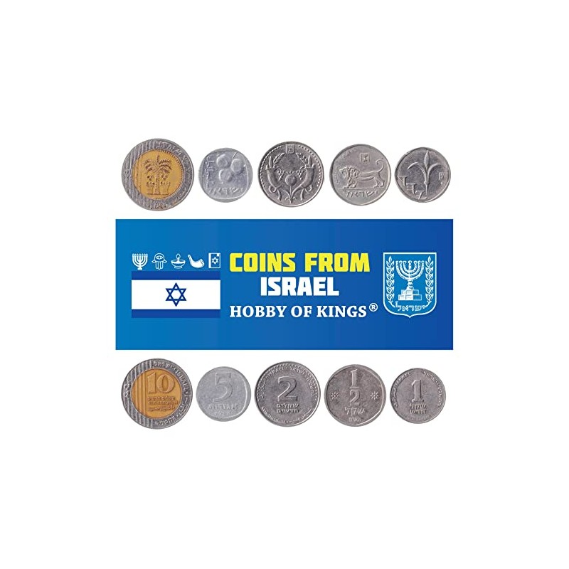 Israel 5 Mixed Coins | 1 Agora to 1 Sheqel