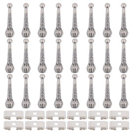 CHGCRAFT 36pcs Bolo Tie Findings Kit with 24Pcs Bolo Tie Tips Replacement End Caps and 12pcs Slide Clasps for Handcraft Clothes Jewelry Making Decor, Antique Silver