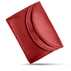 FLEXIBILITE® Small Wallet Women's Leather [2024] - Mini Wallet Men's RFID Protection (9.0 x 7.0 x 2.0 cm W x H x D) - Women's Purse - Children's Wallet Boys - Approx. 30 g, red, Classic