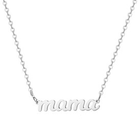 Glimmerst Mama Necklace for Mother 18K Gold Plated Stainless Steel Dainty Mama Letters Choker Necklace Mother's Pendant Necklaces for Women