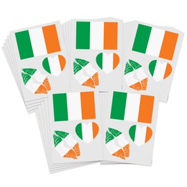 World Flag Temporary Tattoos / 75 tattoos/Select from 25 Countries/Great for Sporting Events & National Holidays (Ireland)
