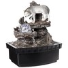 OK Lighting 10.25" H Wolf Table Fountain, Black