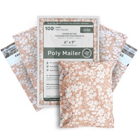 Poly Mailers 6x9 In 100 Pack Small Shipping Bags Strong Thick Mailing Envelopes | Self Sealing Adhesive | Waterproof & Tear Resistant | Small Business Packaging for Clothing - Floral Dusty Pink