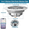 3-in-1 Kitchen Sink Drain Strainer Stopper, Upgraded Stainless Steel Sink