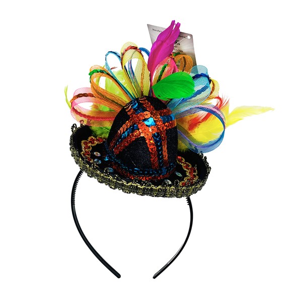 KINREX Cinco de Mayo Fiesta Sombrero - Mexican Sequined Party Sombrero Headband – Top Mexican Sombreros For Party – One Size Fits All