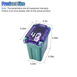 GAOLAOSY 10PCS 40 Amp Car Micro Cartridge Fuses, Slow Blow FMM Mcase Type Fuses Replacement, Low Profile Mini Jcase Female Fuse, Universal Box Shaped Auto Fuse Accessories for Truck Car SUV(40A)