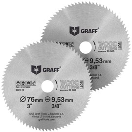 3 Inch Circular Saw Blade Set for Wood, Plywood, Laminate, Drywall, Plastic – 80T Wood Cutting Disc with 3/8 Inch Arbor from GRAFF
