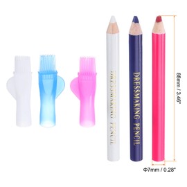 HARFINGTON 3pcs Sewing Pencil for Fabric Sewing Marking Pencil Tailors Wipe Quilting Washable Marking Pencil for Dressmakers Sewing DIY Crafts, White/Blue/Red