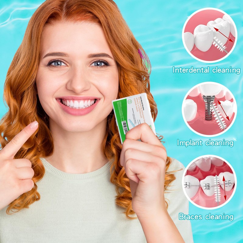 GLI-Smile Slim Interdental Brushes, Orthodontic Brushes for Braces, Oral Dental