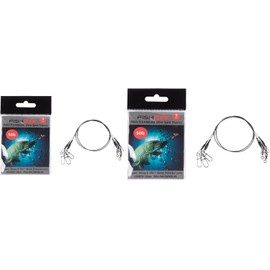 FISHZONE - 6 (2 packs of 3) PRO Titanium 50cm Wire Spin Traces with Rolling Swivel - 40lb 50lb - Low Diameter For Making Low Visibilty Predatory Fishing Rigs (40lb - 50cm Trace - #4 Swivel)