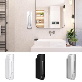 Shower Soap Dispenser, Hand Press 400ml Wall Mounted Shampoo Gel Dispenser, ABS Housing Waterproof Liquid Lotion Holder for Commercial, Residential, Bathroom (Silver)