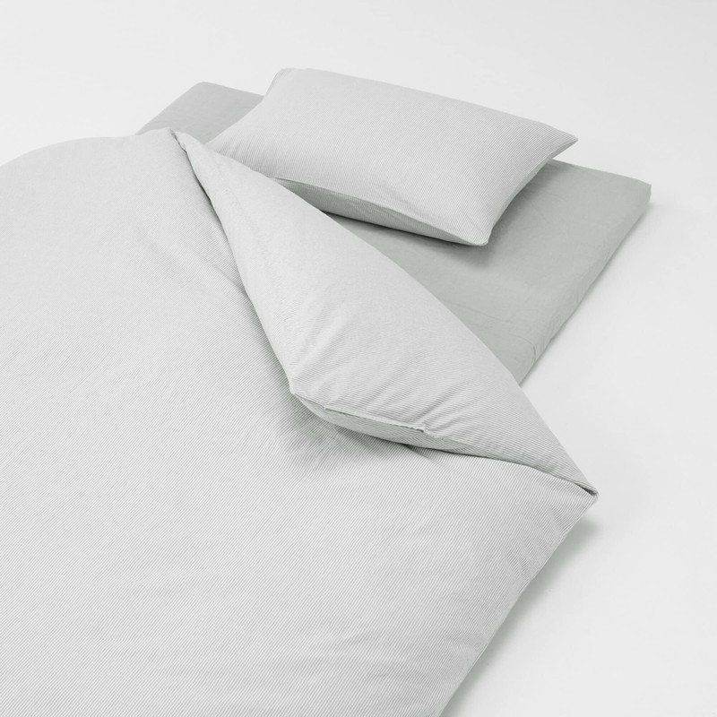 MUJI Washed Futon Sheet/Shallow Box Sheet, Gray, Semi-Double Size, For