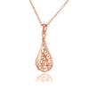 Hoops & Loops Rose Gold Flashed Sterling Silver Teardrop Filigree