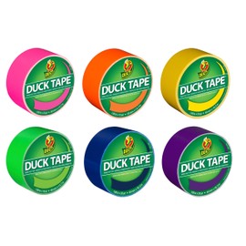 Duck Brand Color Duct Tape Bright Rainbow Combo 6-Pack, Neon Pink, Neon Orange, Yellow, Neon Green, Blue and Purple, 105 Yards Total