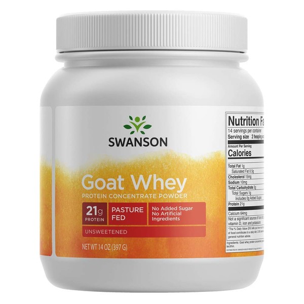 Swanson Goat Whey Protein Concentrate 14 Ounce (397 g) Pwdr