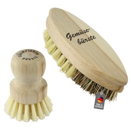 Lantelme Vegetable Brush Wooden Mushroom Brushes Fruit Vegetable Cleaning Brush Set Kitchen Aid Koch 4227