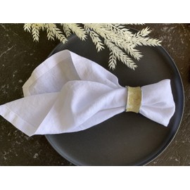 Linen Napkins –100% French Flax – Stonewashed Pure Linen Cloth Napkins - Size 45 cm x 45 cm – Set of 4 (Pure White)