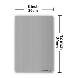 AUCCMORLY Aluminum Look Please Before you Leave Signs, Help Keep Toilet Sink Clean, 8"x12" Metal Sign for Bathroom Decor