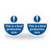 Set of 2 Food production area Kitchen Signs - 95mm