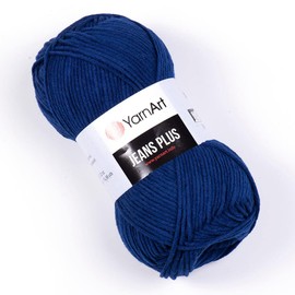 YarnArt Jeans Plus - Hilo de mezcla de algodón - Hilo suave para tejer y ganchillo, 55% algodón, 45% acrílico, 100 g (3.5 oz), 160 m (174 yardas), Peso del hilo: 4, (1 madeja) (54)