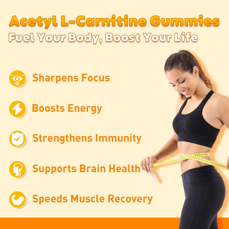 Flyrocer Acetyl L-Carnitine Gummies for Energy & Brain Function Support