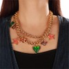Kercisbeauty Heart Star Cute Pendant Chunky Chain Necklace Colorful Choker