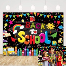 Back to School Backdrop Banner First Day of School Backdrop for Classroom