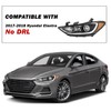 SOCKIR Halogen Headlight Assembly Fit for 2017 2018 Hyundai Elantra