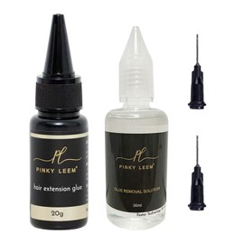 Hair Extension Glue and Remover Kit for Extension Machine (One Bottle of Hair Extension Glue and One Remover)
