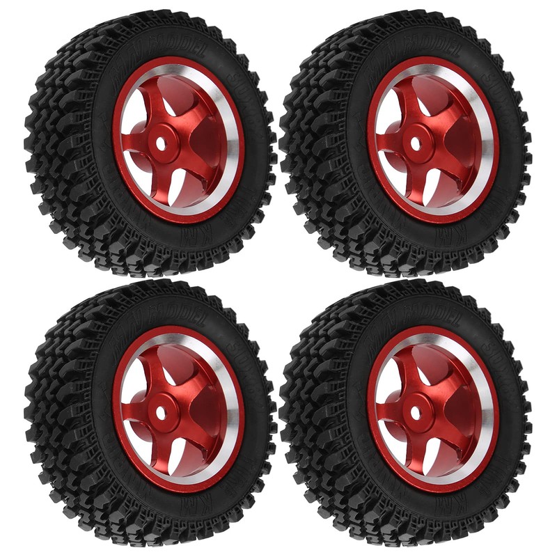MN86 1/12 CarRed Aluminum Wheel Hub Rubber Tire RC Parts