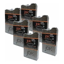 Jabón Artesanal Vegano De Carbón Activado  Vegan Handmade Activated Charcoal Soap, 6-Pack                                                             