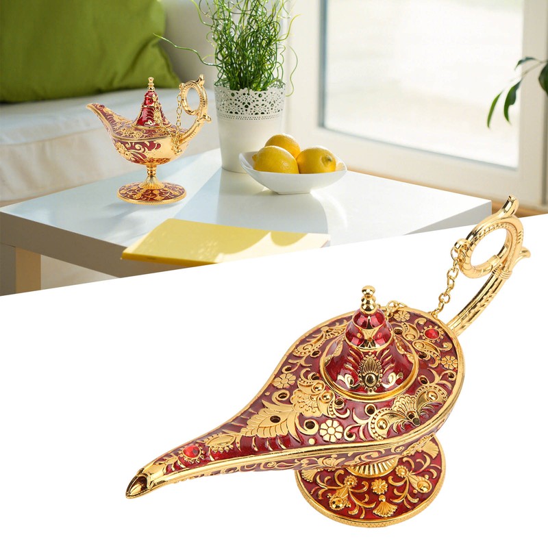 Magic Genie Lamp Red Zinc Alloy Antioxidant Fadeless Relief Pattern