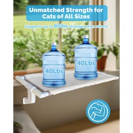 NRYDEPET Heavy-Duty Cat Window Sill Perch All-Metal Frame Supports up to 80 lbs – Durable, Easy-to-Assemble Cat Window Hammock for Large Cats (XL 1PC)