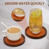 MinBoo Bamboo Coasters for Coffee Table Set of 6 Coasters