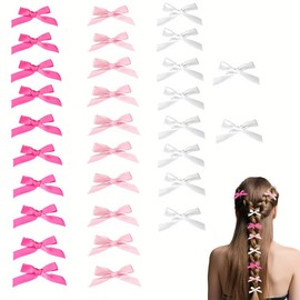 Ribbon Bow Hair Clips for Girl Women Cute Bowknot Barrettes for Sister Girlfriend Anniversary Birthday Gift for Best Friend Bestie Bow Ribbon Hairpins for Teen Girls Hair Accessories 30 pcs