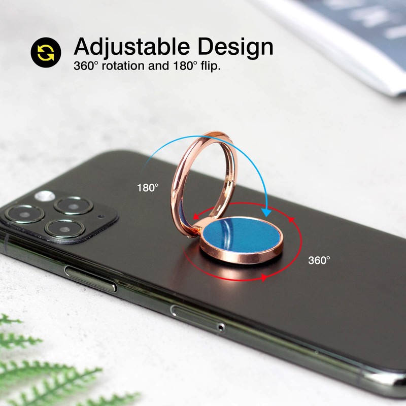 [2 Pack] Round Mirror Design Cell Phone Ring Holder Stand,