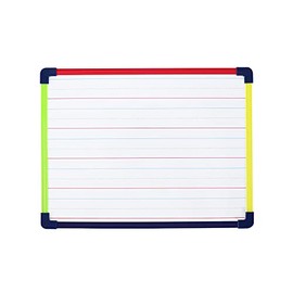 Dry Erase Board, Magnetic Whiteboard 2-Sided 9 x 12 Inches with Colored Frame, Handwriting Lines Front Blank Back