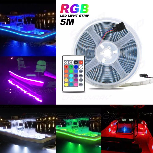 CHUSYYRAY Wireless Waterproof LED Strip Light 16ft For Boat /