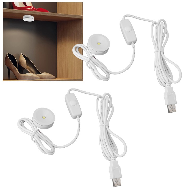 2PCS LED Spot Lights Professional 5V USB Dimmable Round Small