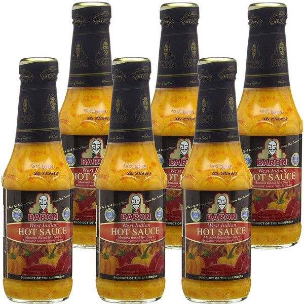 Baron West Indian Hot Pepper Sauce 14oz (Pack of 6)